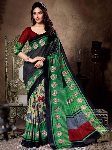 Mustard & Navy Blue Saree Mustard & Navy Blue Saree