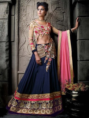 Designer Navy Blue Lehenga Designer Navy Blue Lehenga