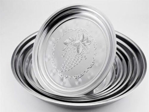 S.S Round Tray With Grapes Design S.S Round Tray With Grapes Design