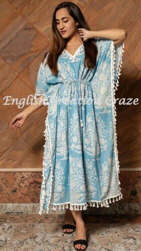 Cotton Printed Kaftans with Lace Cotton Printed Kaftans with Lace
