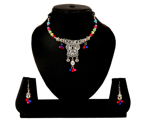 Adoreva Garba Navratri Multi-Colour Necklace Earrings Set For Women and Girls Adoreva Garba Navratri Multi-Colour Necklace Earrings Set For Women and Girls