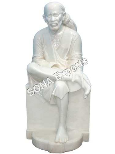 White marble Saibaba Murti White marble Saibaba Murti