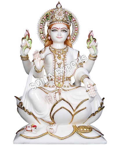 White marble Laxmi Statue White marble Laxmi Statue