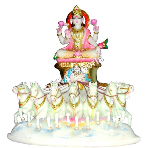 Marble Surya Statue Marble Surya Statue