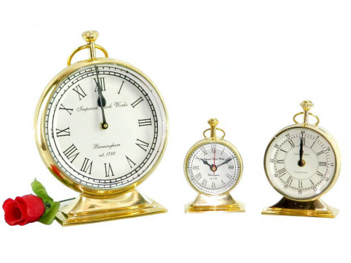 Brass Clock Polished Set of 3 Pcs Brass Clock Polished Set of 3 Pcs