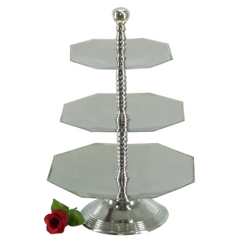 Aluminium & Stainless Steel Cake Stand Polished Aluminium & Stainless Steel Cake Stand Polished