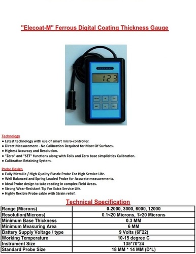 Digital Coating Thickness Gauge ELECOAT-M Digital Coating Thickness Gauge ELECOAT-M