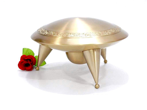 Brass Pet Urn Flying Saucer Brass Pet Urn Flying Saucer