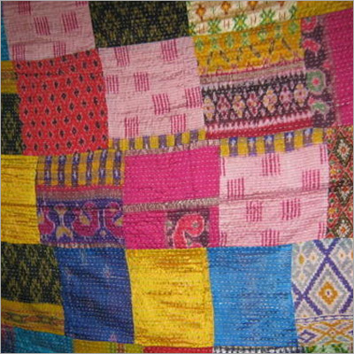 Patola Silk Patch Work Kantha Quilt Patola Silk Patch Work Kantha Quilt