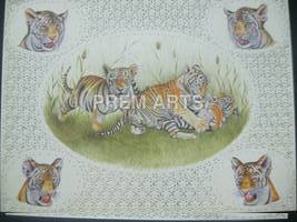 Tiger Painting on Carved Plate Tiger Painting on Carved Plate