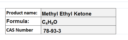 Methyl Ethyl Ketone Methyl Ethyl Ketone