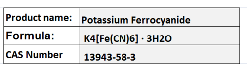 Potassium Ferrocyanide Potassium Ferrocyanide