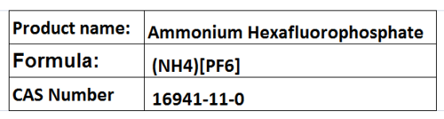Ammonium Hexafluorophosphate Ammonium Hexafluorophosphate