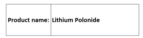 Lithium Polonide Lithium Polonide