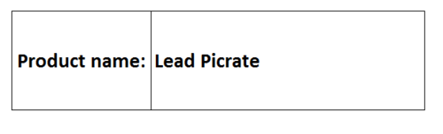 Lead Picrate Lead Picrate
