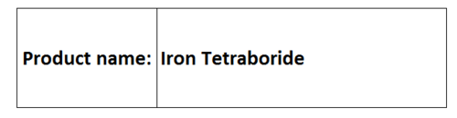 Iron Tetraboride Iron Tetraboride