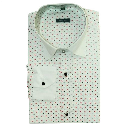 Men's White Printed Shirt Men's White Printed Shirt
