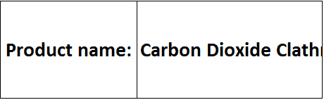 Carbon Dioxide Clathrate Carbon Dioxide Clathrate
