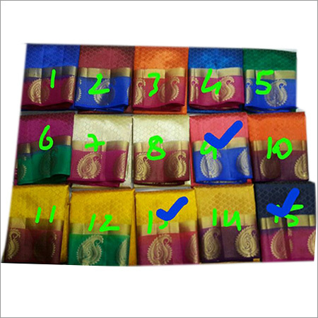 Tussar Mango Peacock Emboss Kanchipuram Saree Tussar Mango Peacock Emboss Kanchipuram Saree