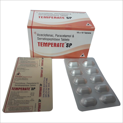 Aceclofenac 100 mg + Paracetamol 325 mg + Serratiopeptidase 15 mg Aceclofenac 100 mg + Paracetamol 325 mg + Serratiopeptidase 15 mg