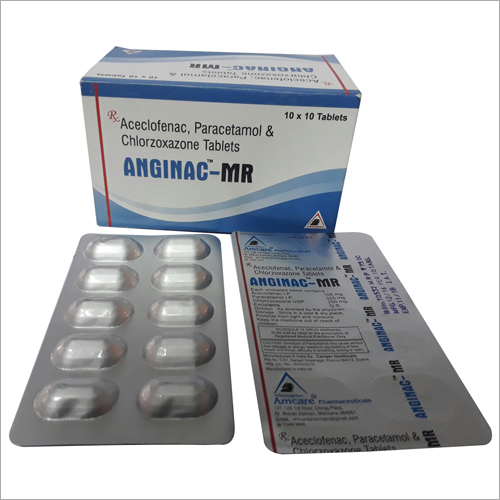 Aceclofenac 100 mg + Paracetamol 325 mg+ Chlorzoxazone 250 mg Tablets Aceclofenac 100 mg + Paracetamol 325 mg+ Chlorzoxazone 250 mg Tablets