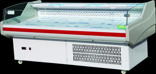 open top fish display cooler with night curtain open top fish display cooler with night curtain