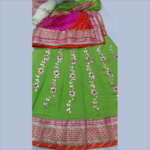 Ladies Party Wear Heavy Gotta Patti Lehenga Choli Ladies Party Wear Heavy Gotta Patti Lehenga Choli