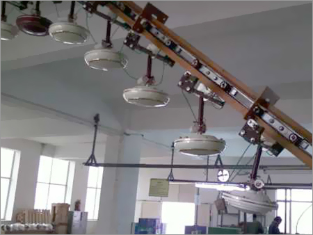 Three Wheel Overhead Fan Testing Conveyor Three Wheel Overhead Fan Testing Conveyor